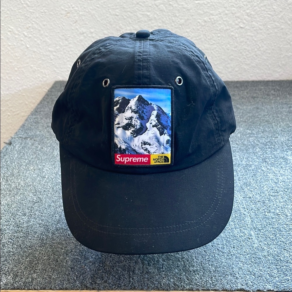 The North Face x Supreme collab Black Hat with Mountain Patch